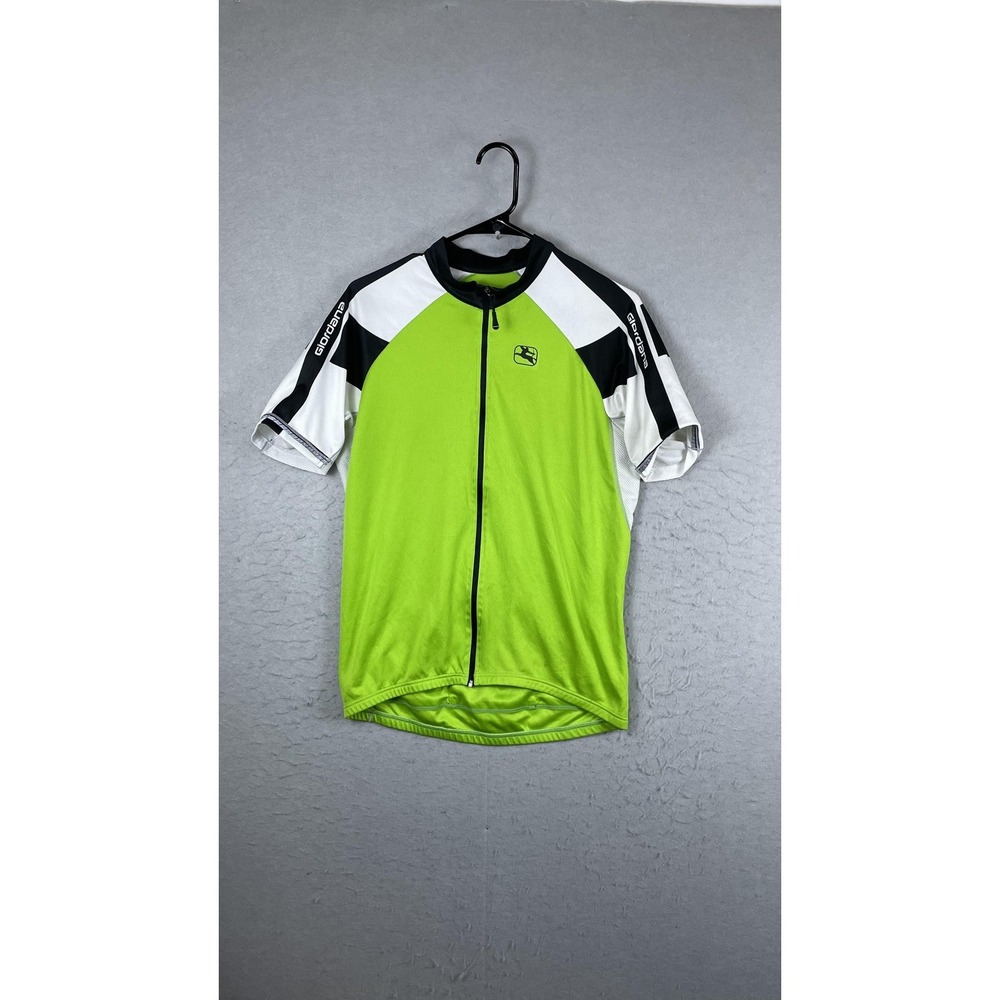 Giordana Cycling Jersey Mens Medium Green Full‎ Zip Short Sleeve Road Bike Shirt
